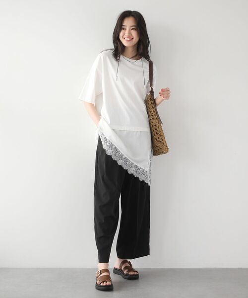 Green Parks(グリーンパークス)の「ラメフィルム編込透かし柄ショルダーバッグ(ショルダーバッグ・レディース・ベージュ/ブラック・FREE)」の7枚目の写真