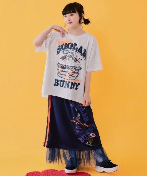 ScoLar(スカラー)の「ScoLar/スカラー 発泡Pt バーガーウサギ柄 TEE(Tシャツ/カットソー・レディース・ホワイト/ピンク/イエロー・FREE)」の14枚目の写真