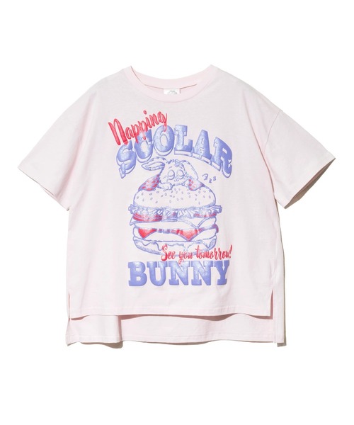 ScoLar(スカラー)の「ScoLar/スカラー 発泡Pt バーガーウサギ柄 TEE(Tシャツ/カットソー・レディース・ホワイト/ピンク/イエロー・FREE)」の15枚目の写真