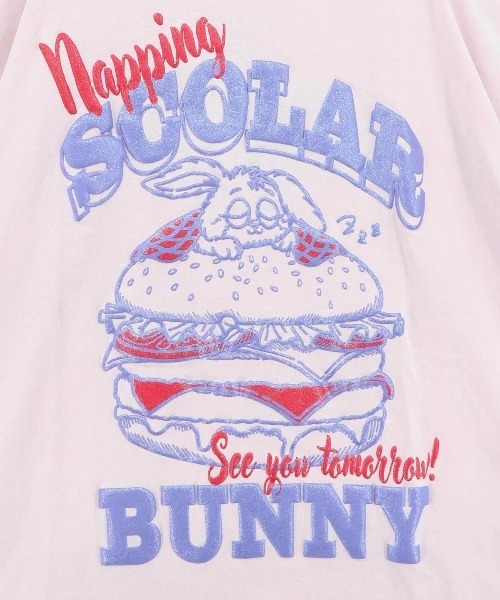 ScoLar(スカラー)の「ScoLar/スカラー 発泡Pt バーガーウサギ柄 TEE(Tシャツ/カットソー・レディース・ホワイト/ピンク/イエロー・FREE)」の16枚目の写真