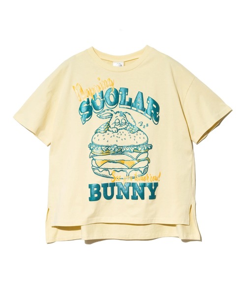 ScoLar(スカラー)の「ScoLar/スカラー 発泡Pt バーガーウサギ柄 TEE(Tシャツ/カットソー・レディース・ホワイト/ピンク/イエロー・FREE)」の18枚目の写真
