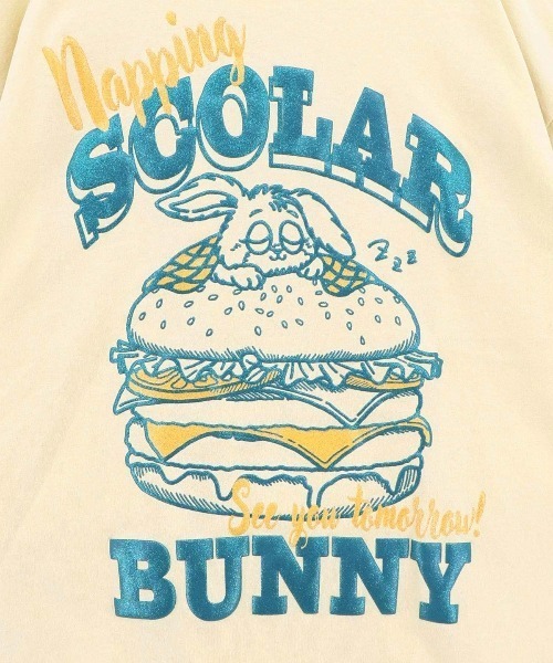 ScoLar(スカラー)の「ScoLar/スカラー 発泡Pt バーガーウサギ柄 TEE(Tシャツ/カットソー・レディース・ホワイト/ピンク/イエロー・FREE)」の19枚目の写真