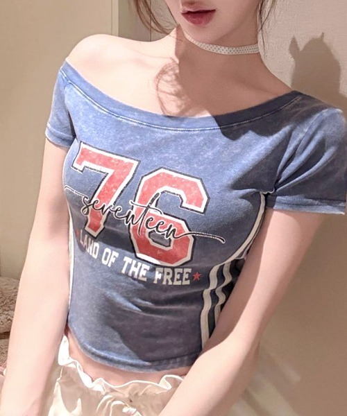Riff(リフ)の「ピグメント加工サイドラインプリントTシャツ(Tシャツ/カットソー・レディース・ネイビー/ブラック/イエロー・FREE)」の21枚目の写真