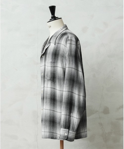 WAIPER.inc（ワイパーインク）の「WAIPER×TOWN CRAFT TC25S005WP 60's OMBRE LOOP COLLAR SHIRTS（シャツ/ブラウス・メンズ・ブラック・L/M/XL/XXL）」の2枚目の写真