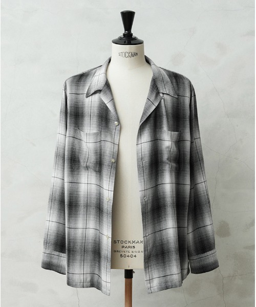WAIPER.inc（ワイパーインク）の「WAIPER×TOWN CRAFT TC25S005WP 60's OMBRE LOOP COLLAR SHIRTS（シャツ/ブラウス・メンズ・ブラック・L/M/XL/XXL）」の4枚目の写真