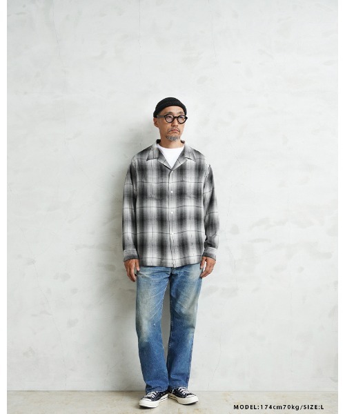 WAIPER.inc（ワイパーインク）の「WAIPER×TOWN CRAFT TC25S005WP 60's OMBRE LOOP COLLAR SHIRTS（シャツ/ブラウス・メンズ・ブラック・L/M/XL/XXL）」の5枚目の写真
