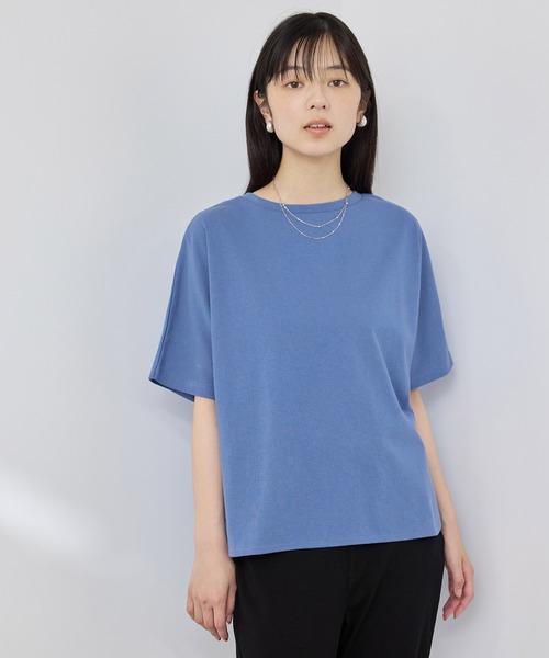 NAVY(ネイビー)の「【SARARI /サラリ】接触冷感ドルマンシルエット UVカットTシャツ(Tシャツ/カットソー・メンズ・ホワイト/ベージュ/ブラック/ブルー・M/L/XL)」の13枚目の写真
