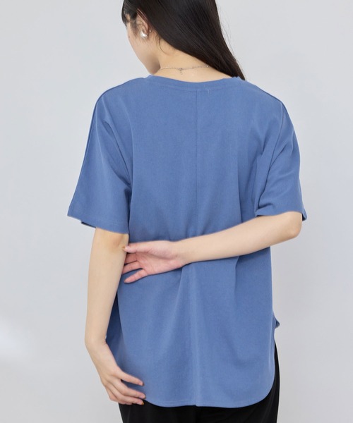 NAVY(ネイビー)の「【SARARI /サラリ】接触冷感ドルマンシルエット UVカットTシャツ(Tシャツ/カットソー・メンズ・ホワイト/ベージュ/ブラック/ブルー・M/L/XL)」の15枚目の写真