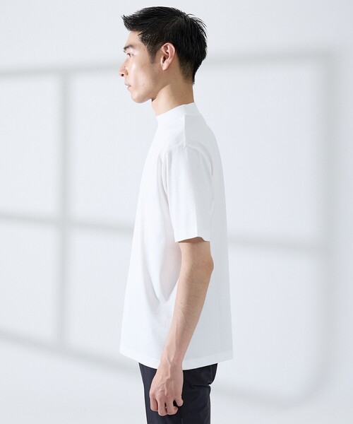 ABAHOUSE GRAY(アバハウスグレイ)の「【SMART CLOSET/WEB限定】シルケット天竺 モックネック Tシャツ / 接触冷感 / 遮熱(Tシャツ/カットソー・メンズ・ブラック/ネイビー/ホワイト/グレイッシュベージュ/グリーン・46/48/50/44)」の8枚目の写真