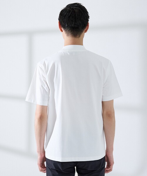 ABAHOUSE GRAY(アバハウスグレイ)の「【SMART CLOSET/WEB限定】シルケット天竺 モックネック Tシャツ / 接触冷感 / 遮熱(Tシャツ/カットソー・メンズ・ブラック/ネイビー/ホワイト/グレイッシュベージュ/グリーン・46/48/50/44)」の9枚目の写真