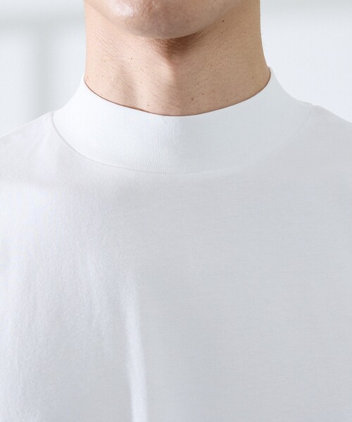 ABAHOUSE GRAY(アバハウスグレイ)の「【SMART CLOSET/WEB限定】シルケット天竺 モックネック Tシャツ / 接触冷感 / 遮熱(Tシャツ/カットソー・メンズ・ブラック/ネイビー/ホワイト/グレイッシュベージュ/グリーン・46/48/50/44)」の10枚目の写真