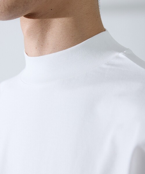 ABAHOUSE GRAY(アバハウスグレイ)の「【SMART CLOSET/WEB限定】シルケット天竺 モックネック Tシャツ / 接触冷感 / 遮熱(Tシャツ/カットソー・メンズ・ブラック/ネイビー/ホワイト/グレイッシュベージュ/グリーン・46/48/50/44)」の11枚目の写真