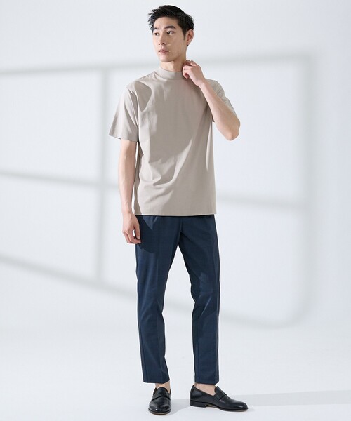 ABAHOUSE GRAY(アバハウスグレイ)の「【SMART CLOSET/WEB限定】シルケット天竺 モックネック Tシャツ / 接触冷感 / 遮熱(Tシャツ/カットソー・メンズ・ブラック/ネイビー/ホワイト/グレイッシュベージュ/グリーン・46/48/50/44)」の20枚目の写真