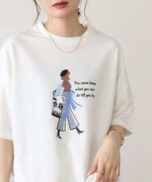 ベレー帽GirlワイドTシャツ 半端袖
