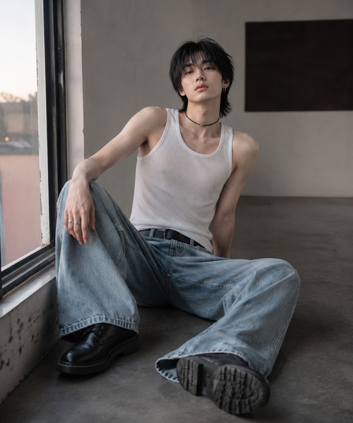 B.I.D.(ビーアイディー)の「《Bd》T/C サーマルノースリーブタンクトップ(タンクトップ・メンズ・ブラック/ネイビー/グレー/カーキ/ホワイト・LARGE/X-LARGE/MEDIUM)」の9枚目の写真