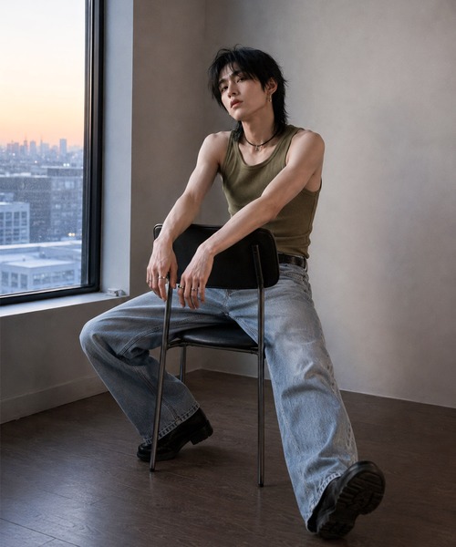 B.I.D.(ビーアイディー)の「《Bd》T/C サーマルノースリーブタンクトップ(タンクトップ・メンズ・ブラック/ネイビー/グレー/カーキ/ホワイト・LARGE/X-LARGE/MEDIUM)」の20枚目の写真
