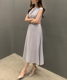 バックリボン フレンチスリーブ ワンピース