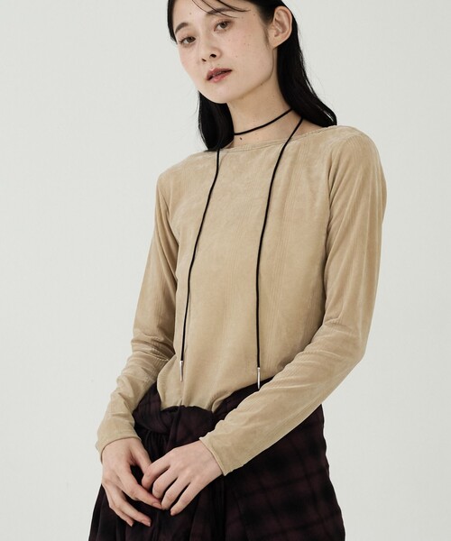 Robert P.Miller（ロバート ピー ミラー）の「【Robert P Miller | ロバート・ピー・ミラー】Flocky  tee/シアートップス【WEB限定】（Tシャツ/カットソー・レディース・ボルドー/ベージュ/ブラック・フリー）」の3枚目の写真