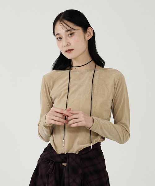 Robert P.Miller（ロバート ピー ミラー）の「【Robert P Miller | ロバート・ピー・ミラー】Flocky  tee/シアートップス【WEB限定】（Tシャツ/カットソー・レディース・ボルドー/ベージュ/ブラック・フリー）」の17枚目の写真