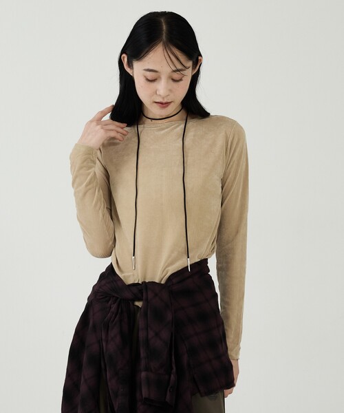 Robert P.Miller（ロバート ピー ミラー）の「【Robert P Miller | ロバート・ピー・ミラー】Flocky  tee/シアートップス【WEB限定】（Tシャツ/カットソー・レディース・ボルドー/ベージュ/ブラック・フリー）」の16枚目の写真