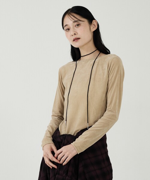 Robert P.Miller（ロバート ピー ミラー）の「【Robert P Miller | ロバート・ピー・ミラー】Flocky  tee/シアートップス【WEB限定】（Tシャツ/カットソー・レディース・ボルドー/ベージュ/ブラック・フリー）」の15枚目の写真