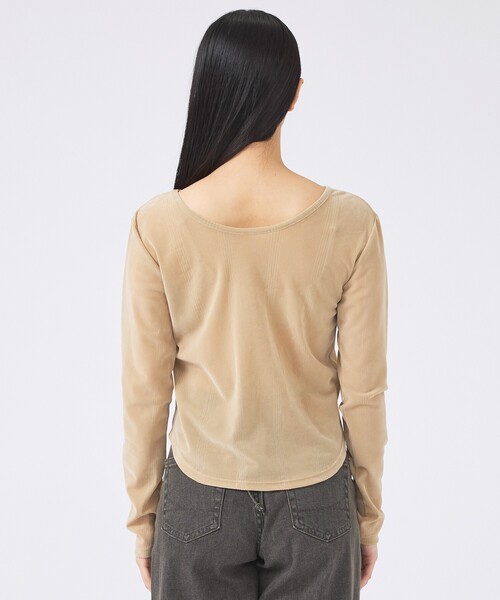 Robert P.Miller（ロバート ピー ミラー）の「【Robert P Miller | ロバート・ピー・ミラー】Flocky  tee/シアートップス【WEB限定】（Tシャツ/カットソー・レディース・ボルドー/ベージュ/ブラック・フリー）」の9枚目の写真
