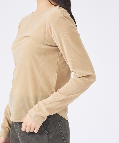 Robert P.Miller（ロバート ピー ミラー）の「【Robert P Miller | ロバート・ピー・ミラー】Flocky  tee/シアートップス【WEB限定】（Tシャツ/カットソー・レディース・ボルドー/ベージュ/ブラック・フリー）」の7枚目の写真