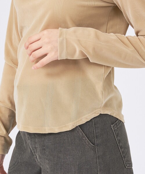 Robert P.Miller（ロバート ピー ミラー）の「【Robert P Miller | ロバート・ピー・ミラー】Flocky  tee/シアートップス【WEB限定】（Tシャツ/カットソー・レディース・ボルドー/ベージュ/ブラック・フリー）」の6枚目の写真