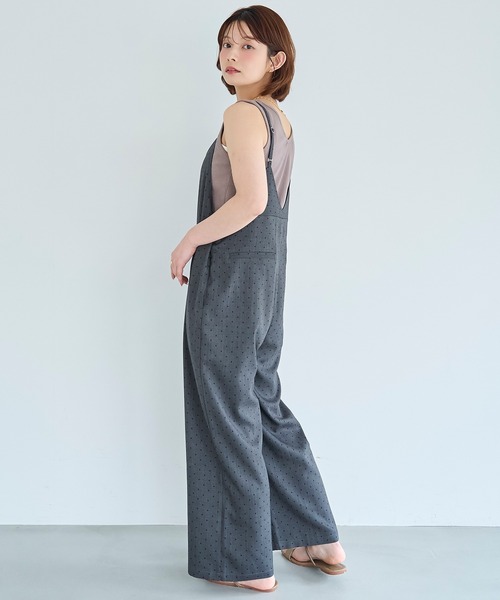 mil（ミル）の「Vネック サロペット / 無地 ドット柄 【587265】（サロペット/オーバーオール・レディース・ブラウン/ブラック/グレー・XS/S）」の9枚目の写真