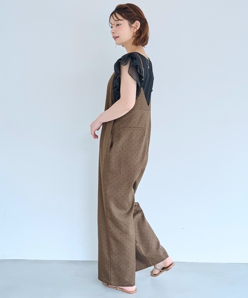 mil（ミル）の「Vネック サロペット / 無地 ドット柄 【587265】（サロペット/オーバーオール・レディース・ブラウン/ブラック/グレー・XS/S）」の12枚目の写真