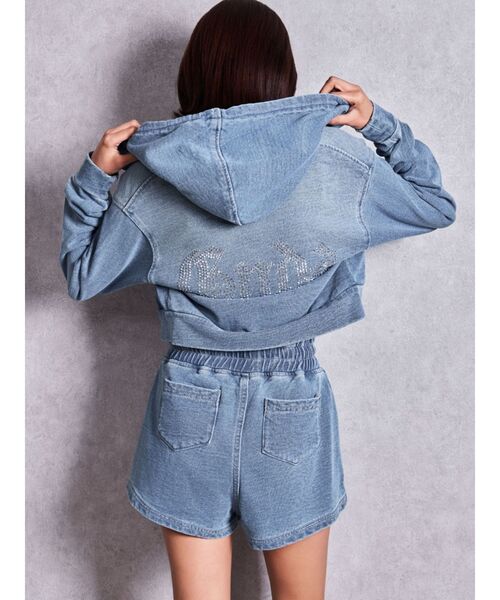 GYDA(ジェイダ)の「GYDA Short カットデニムパーカー(パーカー・レディース・ライトブルー・FREE)」の5枚目の写真