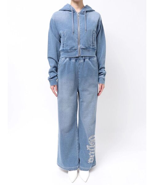 GYDA(ジェイダ)の「GYDA Short カットデニムパーカー(パーカー・レディース・ライトブルー・FREE)」の22枚目の写真