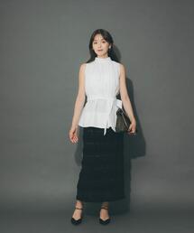 ラメジャガードストレートスカート