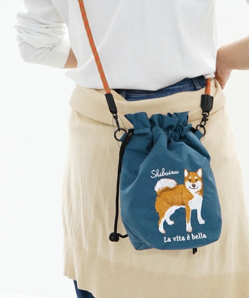 e-zakkamania stores(イーザッカマニアストアーズ)の「アニマル刺繍コード ショルダーバッグ(ショルダーバッグ・レディース・ネイビー/ブルー/ダークグレー/グレー/レッド/カーキ/グリーン/アイボリー/グレー系その他/ベージュ・-)」の9枚目の写真