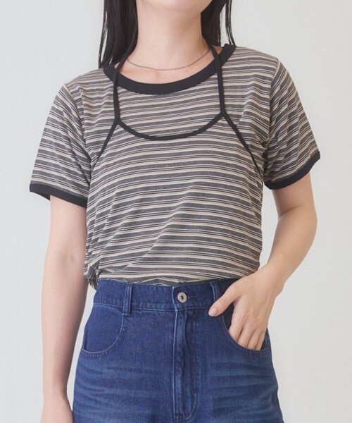Kastane(カスタネ)の「【一部店舗限定】B ホルターネックボーダーTEE(Tシャツ/カットソー・レディース・ブラウン/ネイビー/ブラック・FREE)」の13枚目の写真