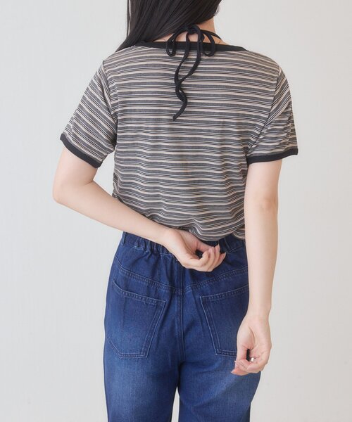 Kastane(カスタネ)の「【一部店舗限定】B ホルターネックボーダーTEE(Tシャツ/カットソー・レディース・ブラウン/ネイビー/ブラック・FREE)」の14枚目の写真