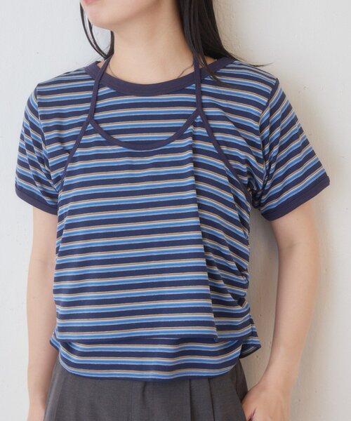 Kastane(カスタネ)の「【一部店舗限定】B ホルターネックボーダーTEE(Tシャツ/カットソー・レディース・ブラウン/ネイビー/ブラック・FREE)」の11枚目の写真