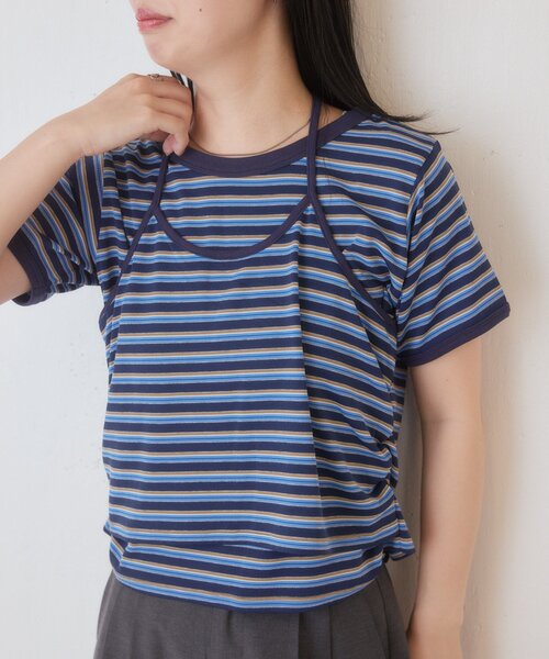 Kastane(カスタネ)の「【一部店舗限定】B ホルターネックボーダーTEE(Tシャツ/カットソー・レディース・ブラウン/ネイビー/ブラック・FREE)」の12枚目の写真