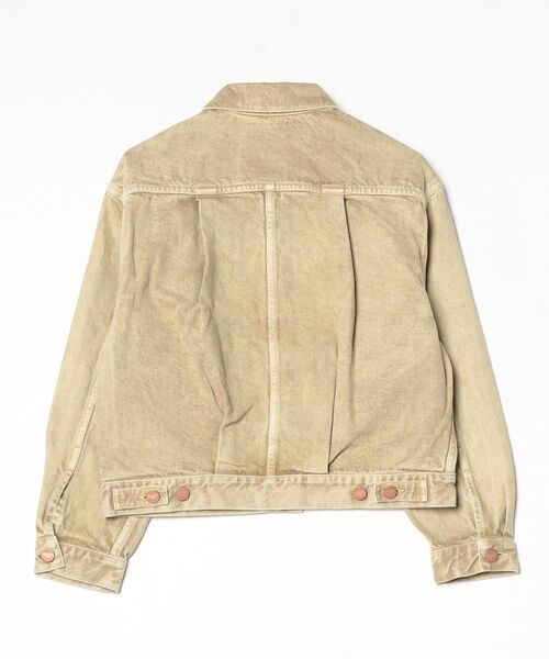 Sanca(サンカ)の「【AUTHEN】オーセン/ JUMBLE DYE TRUCKER JACKET (ユニセックス)(デニムジャケット・メンズ・ベージュ/オフホワイト・SMALL/MEDIUM/LARGE)」の3枚目の写真