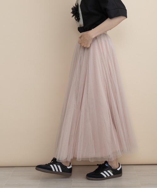 lodie(ロディ)の「ソフトチュール ロングスカート(スカート・レディース・ブラウン/ブラック/ピンク・FREE)」の21枚目の写真