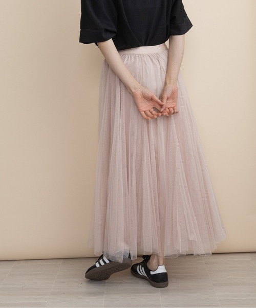 lodie(ロディ)の「ソフトチュール ロングスカート(スカート・レディース・ブラウン/ブラック/ピンク・FREE)」の19枚目の写真
