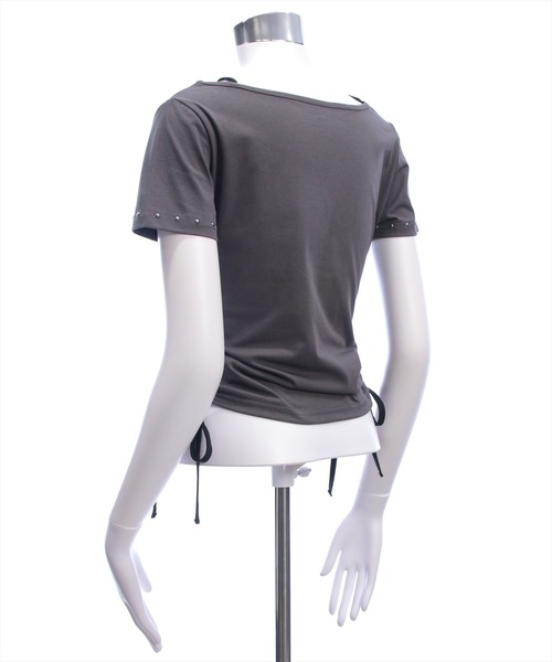 clear（クリア）の「接触冷感サイドドロストレイヤード風Tシャツ［骨格ウェーブ／カジュアル／ストリート／ロゴデザイン］（Tシャツ/カットソー・レディース・ブラック/グレー/オフホワイト・F）」の15枚目の写真