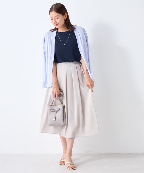 GALLORIA(ギャローリア)の「【接触冷感・UVカット】肩タックネックレス付プルオーバー(Tシャツ/カットソー・レディース・ネイビー/ブルー/ブラウン・L/M/S/LL)」の15枚目の写真
