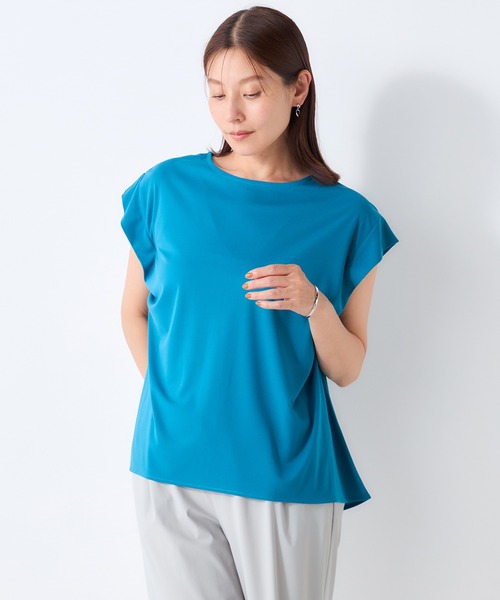 GALLORIA(ギャローリア)の「【接触冷感・UVカット】肩タックネックレス付プルオーバー(Tシャツ/カットソー・レディース・ネイビー/ブルー/ブラウン・L/M/S/LL)」の9枚目の写真