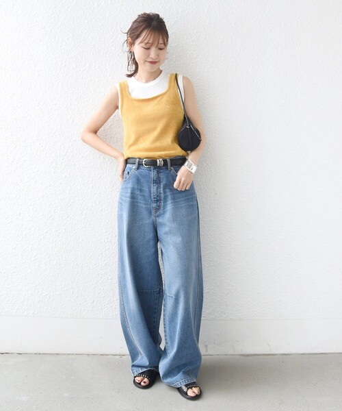 SHIPS(シップス)の「〈手洗い可能〉ミニシャギー 前後 2WAY スクエア ニット タンク(タンクトップ・レディース・ブラック/イエロー/カーキ/ナチュラル・ONE SIZE)」の13枚目の写真
