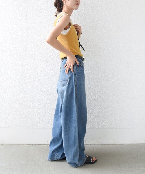 SHIPS(シップス)の「〈手洗い可能〉ミニシャギー 前後 2WAY スクエア ニット タンク(タンクトップ・レディース・ブラック/イエロー/カーキ/ナチュラル・ONE SIZE)」の15枚目の写真