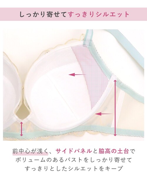 Risa Magli(リサマリ)の「ブライア ブラジャー (G-H) <Glamor Bra/サイドすっきりタイプ>(ブラジャー・レディース・ブルー/ベビーピンク/ネイビー・G70/G65/H75/H70/H65/G80/G75)」の19枚目の写真
