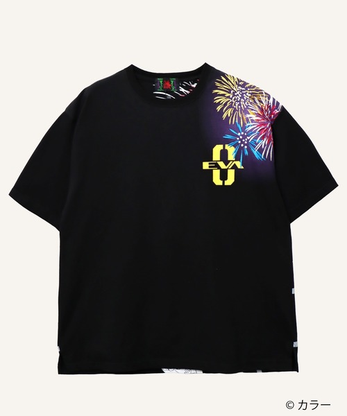 PANDIESTA（パンディエスタ）の「EVANGELION×錦 / ヱヴァンゲリヲン×ニシキ　レイ花火Tシャツ(M2)（Tシャツ/カットソー・メンズ・ブラック/ホワイト・M/XL/XXL/L）」の3枚目の写真