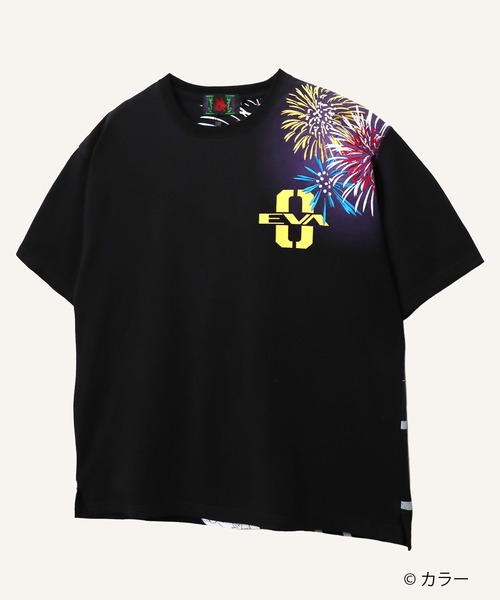 PANDIESTA（パンディエスタ）の「EVANGELION×錦 / ヱヴァンゲリヲン×ニシキ　レイ花火Tシャツ(M2)（Tシャツ/カットソー・メンズ・ブラック/ホワイト・M/XL/XXL/L）」の4枚目の写真