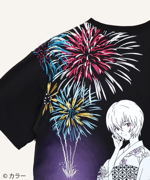 PANDIESTA（パンディエスタ）の「EVANGELION×錦 / ヱヴァンゲリヲン×ニシキ　レイ花火Tシャツ(M2)（Tシャツ/カットソー・メンズ・ブラック/ホワイト・M/XL/XXL/L）」の8枚目の写真